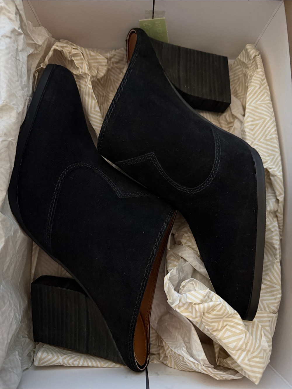 Donald J. Pliner Black Suede Ankle Booties with Block Heel